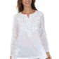 Sakkas Paisley Embroidered Cotton Long Sleeve Blouse