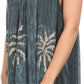 Sakkas Loonmiya Long Tall Embroidered Batik Sleeveless Tank Top Shirt Blouse Top