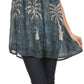 Sakkas Loonmiya Long Tall Embroidered Batik Sleeveless Tank Top Shirt Blouse Top