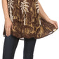 Sakkas Loonmiya Long Tall Embroidered Batik Sleeveless Tank Top Shirt Blouse Top
