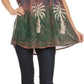 Sakkas Loonmiya Long Tall Embroidered Batik Sleeveless Tank Top Shirt Blouse Top