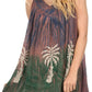 Sakkas Loonmiya Long Tall Embroidered Batik Sleeveless Tank Top Shirt Blouse Top
