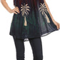 Sakkas Loonmiya Long Tall Embroidered Batik Sleeveless Tank Top Shirt Blouse Top