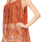 Sakkas Silvia Sleeveless V-neck Printed Tank Top Blouse