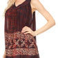 Sakkas Silvia Sleeveless V-neck Printed Tank Top Blouse