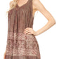 Sakkas Silvia Sleeveless V-neck Printed Tank Top Blouse