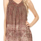 Sakkas Silvia Sleeveless V-neck Printed Tank Top Blouse