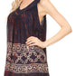 Sakkas Silvia Sleeveless V-neck Printed Tank Top Blouse