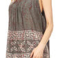 Sakkas Silvia Sleeveless V-neck Printed Tank Top Blouse