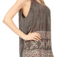 Sakkas Silvia Sleeveless V-neck Printed Tank Top Blouse