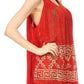Sakkas Silvia Sleeveless V-neck Printed Tank Top Blouse