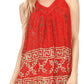 Sakkas Silvia Sleeveless V-neck Printed Tank Top Blouse