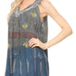 Sakkas Chiara Two Tone Sleeveless V-neck Tank Top Blouse