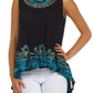 Sakkas Wild Raven Batik Hi Lo Blouse / Tunic