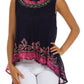 Sakkas Wild Raven Batik Hi Lo Blouse / Tunic