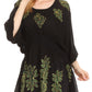 Sakkas Women's Embroidered Batik Gauzy Rayon Tunic Blouse