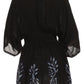 Sakkas Women's Embroidered Batik Gauzy Rayon Tunic Blouse