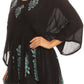 Sakkas Women's Embroidered Batik Gauzy Rayon Tunic Blouse