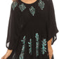 Sakkas Women's Embroidered Batik Gauzy Rayon Tunic Blouse