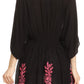 Sakkas Women's Embroidered Batik Gauzy Rayon Tunic Blouse
