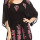 Sakkas Women's Embroidered Batik Gauzy Rayon Tunic Blouse