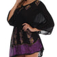 Sakkas Women's Embroidered Batik Gauzy Rayon Tunic Blouse
