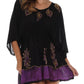 Sakkas Women's Embroidered Batik Gauzy Rayon Tunic Blouse