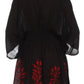 Sakkas Women's Embroidered Batik Gauzy Rayon Tunic Blouse