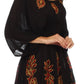 Sakkas Women's Embroidered Batik Gauzy Rayon Tunic Blouse