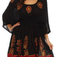 Sakkas Women's Embroidered Batik Gauzy Rayon Tunic Blouse