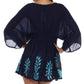 Sakkas Women's Embroidered Batik Gauzy Rayon Tunic Blouse