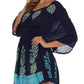 Sakkas Women's Embroidered Batik Gauzy Rayon Tunic Blouse