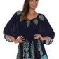 Sakkas Women's Embroidered Batik Gauzy Rayon Tunic Blouse