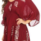 Sakkas Women's Embroidered Batik Gauzy Rayon Tunic Blouse