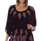 Sakkas Women's Embroidered Batik Gauzy Rayon Tunic Blouse