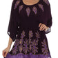 Sakkas Women's Embroidered Batik Gauzy Rayon Tunic Blouse
