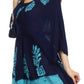 Sakkas Women's Embroidered Batik Gauzy Rayon Tunic Blouse