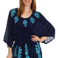 Sakkas Women's Embroidered Batik Gauzy Rayon Tunic Blouse