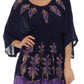 Sakkas Women's Embroidered Batik Gauzy Rayon Tunic Blouse