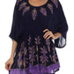 Sakkas Women's Embroidered Batik Gauzy Rayon Tunic Blouse
