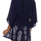 Sakkas Women's Embroidered Batik Gauzy Rayon Tunic Blouse