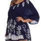 Sakkas Women's Embroidered Batik Gauzy Rayon Tunic Blouse