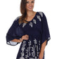 Sakkas Women's Embroidered Batik Gauzy Rayon Tunic Blouse