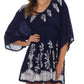 Sakkas Women's Embroidered Batik Gauzy Rayon Tunic Blouse