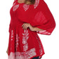 Sakkas Women's Embroidered Batik Gauzy Rayon Tunic Blouse