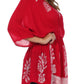 Sakkas Women's Embroidered Batik Gauzy Rayon Tunic Blouse