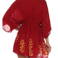 Sakkas Women's Embroidered Batik Gauzy Rayon Tunic Blouse