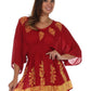 Sakkas Women's Embroidered Batik Gauzy Rayon Tunic Blouse