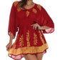 Sakkas Women's Embroidered Batik Gauzy Rayon Tunic Blouse