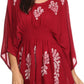 Sakkas Women's Embroidered Batik Gauzy Rayon Tunic Blouse